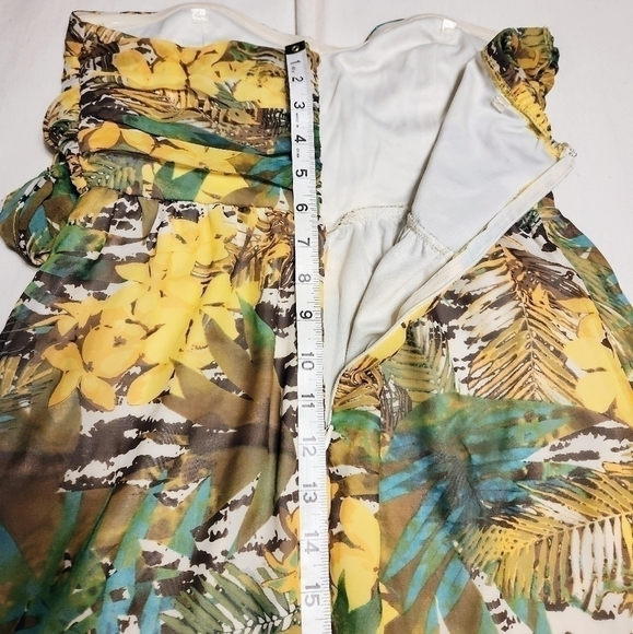 Forever 21 Tropical Print Chiffon Strapless Mini Dress Small - Picture 12 of 13